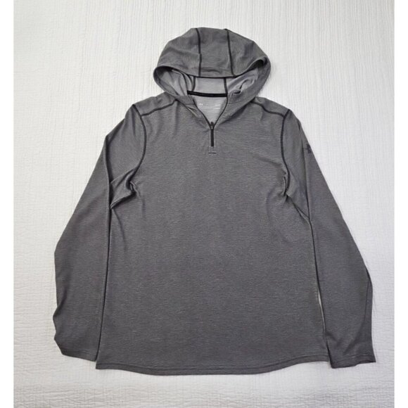 Under Armour Hoodie Men's M Grey Heatgear Threadborne Athleticwear EUC LN LS - Picture 1 of 12